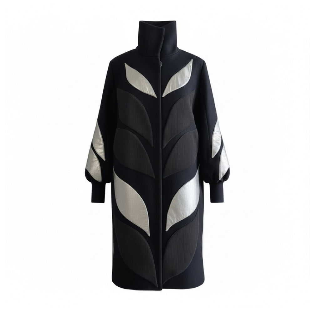 DELPHINE MURAT - VINTAGE 2006 - EMBROIDERED COAT - BLACK/GOLD - XS